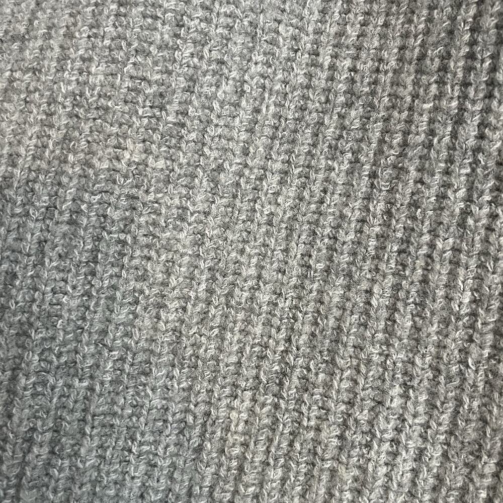 Lucky Brand Cable Knit Cardigan Sweater Wool Blend Chunky V-neck Pockets Gray M - Picture 12 of 16